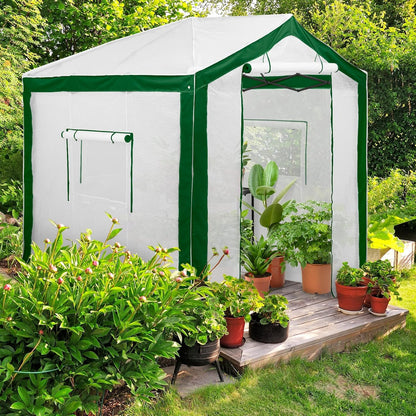 EAGLE PEAK 8x8 Portable Walk in Greenhouse with Polyester Reinforced Corners, Heavy Duty Instant