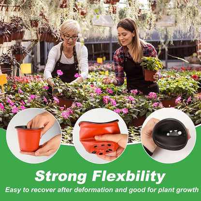 TDHDIKE Plastic Planter Nursery Pots 4" Small (50pcs) Seedlings Flower Pots Container Seed Starting