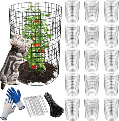 16 Pack Plant Protectors from Animals, 13.8"x 12" Wire Plant Protector, Wire Cages for Plants with