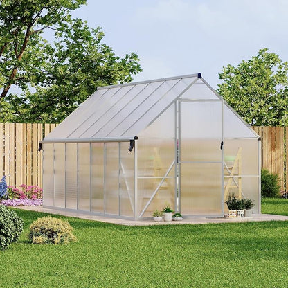 8'X14' Aluminum-Framed Polycarbonate Greenhouse, Heavy Duty Polycarbonate Greenhouse with Quick
