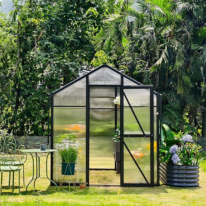 Vego Garden Junior Victorian Greenhouse 6.5 ft – Durable Aluminum Frame with Polycarbonate Panels