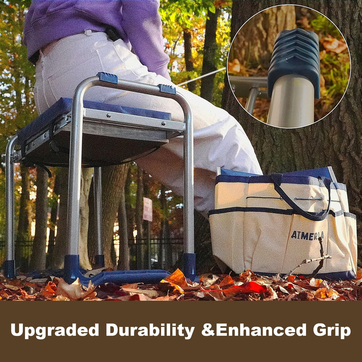 Aimerla K5 Foldable Kneeler Seat - Heavy Duty (Detachable Cloud Kneeler Pad) - Garden Stool - 2