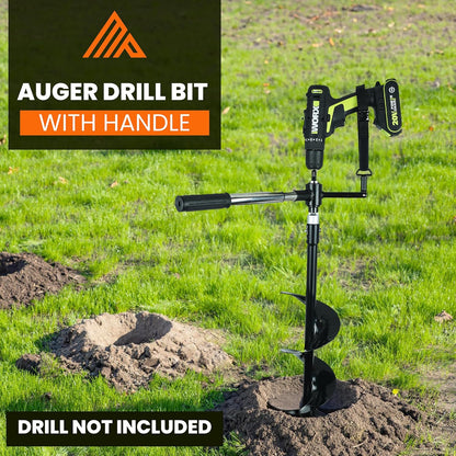 Auger Post Hole Digger 6" Wide 32" Deep - Earth Auger - Trench Digger - Hole Digger for Fence Posts