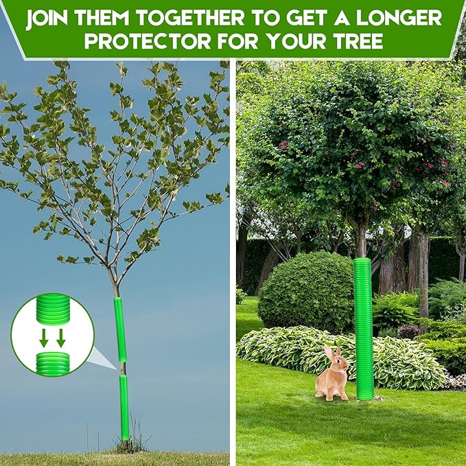 Menkxi 20 Pcs Corrugated Tree Guards Tubes Plastic Saplings Tree Trunk Protectors Wraps to Protect