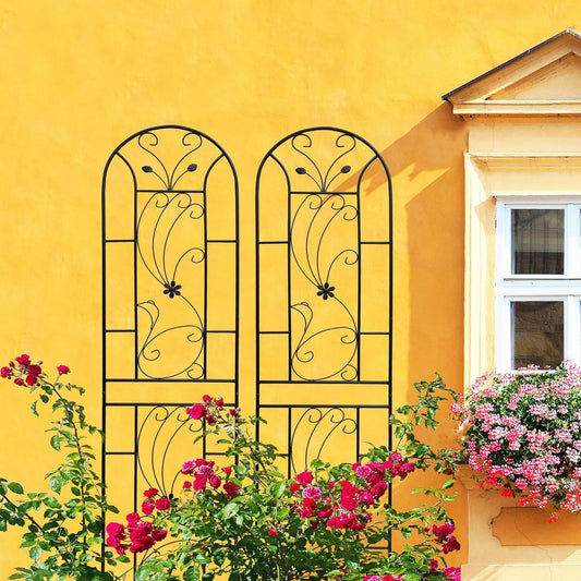 Metal Garden Trellis Rustproof Trellis for Climbing Plants Outdoor Flower Support Peacock Style