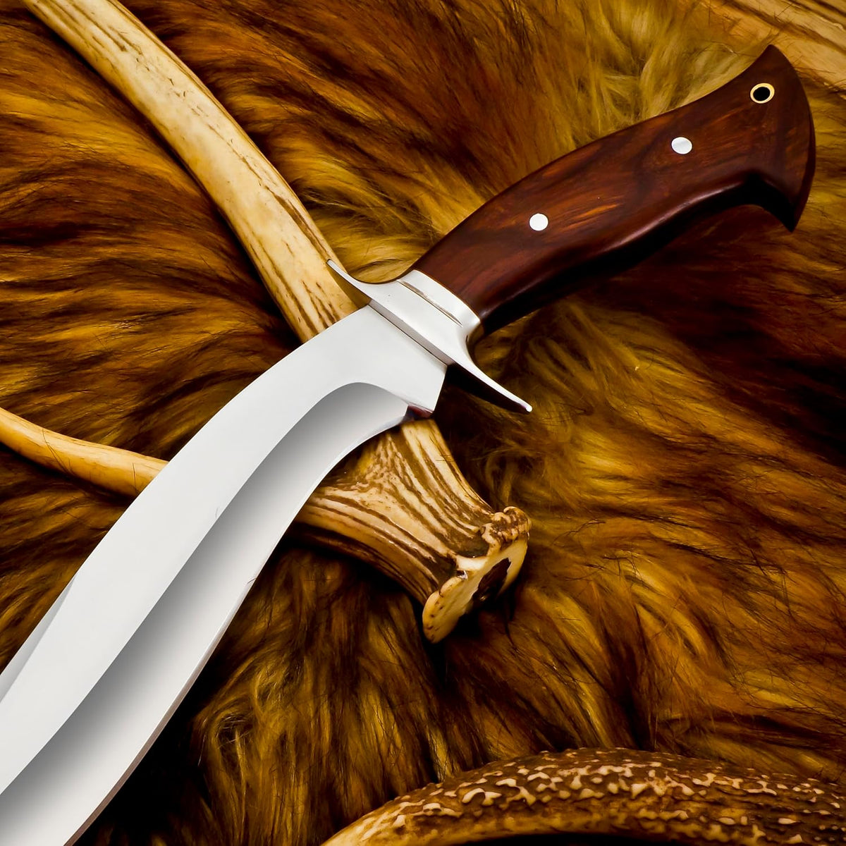 Poshland REG-234 Handmade Customised D2 Steel Kukri Knife - Exotic Wood Handle