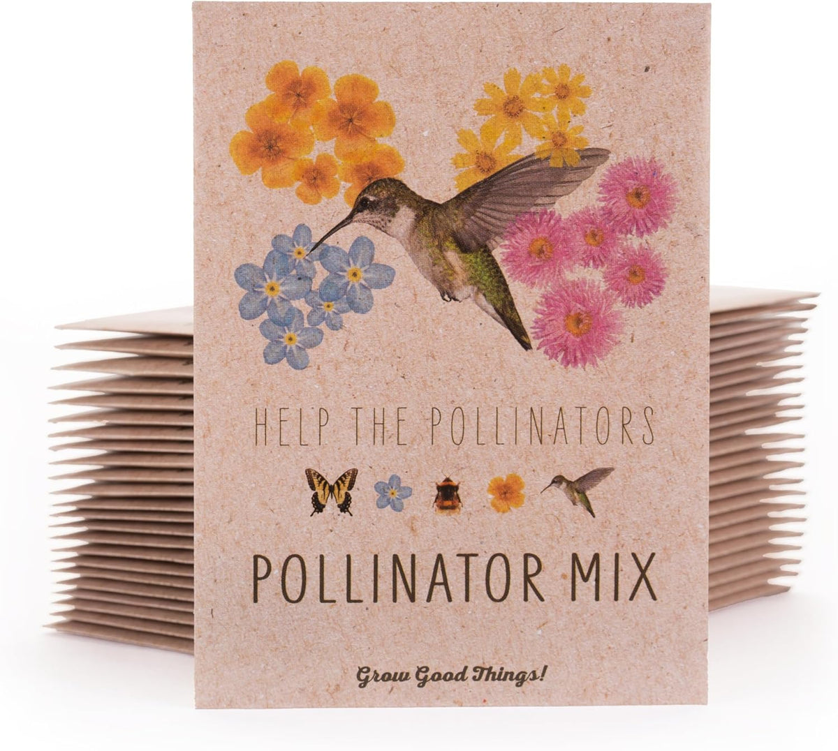 Bentley Wildflower Mix, Pre Filled Hummingbird Packets, 25 Annual Flower Packs, Perfect