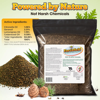 ForceField Natural Flea, Tick, Mosquito Yard Treatment - Repellent Granules for Backyard Mosquito