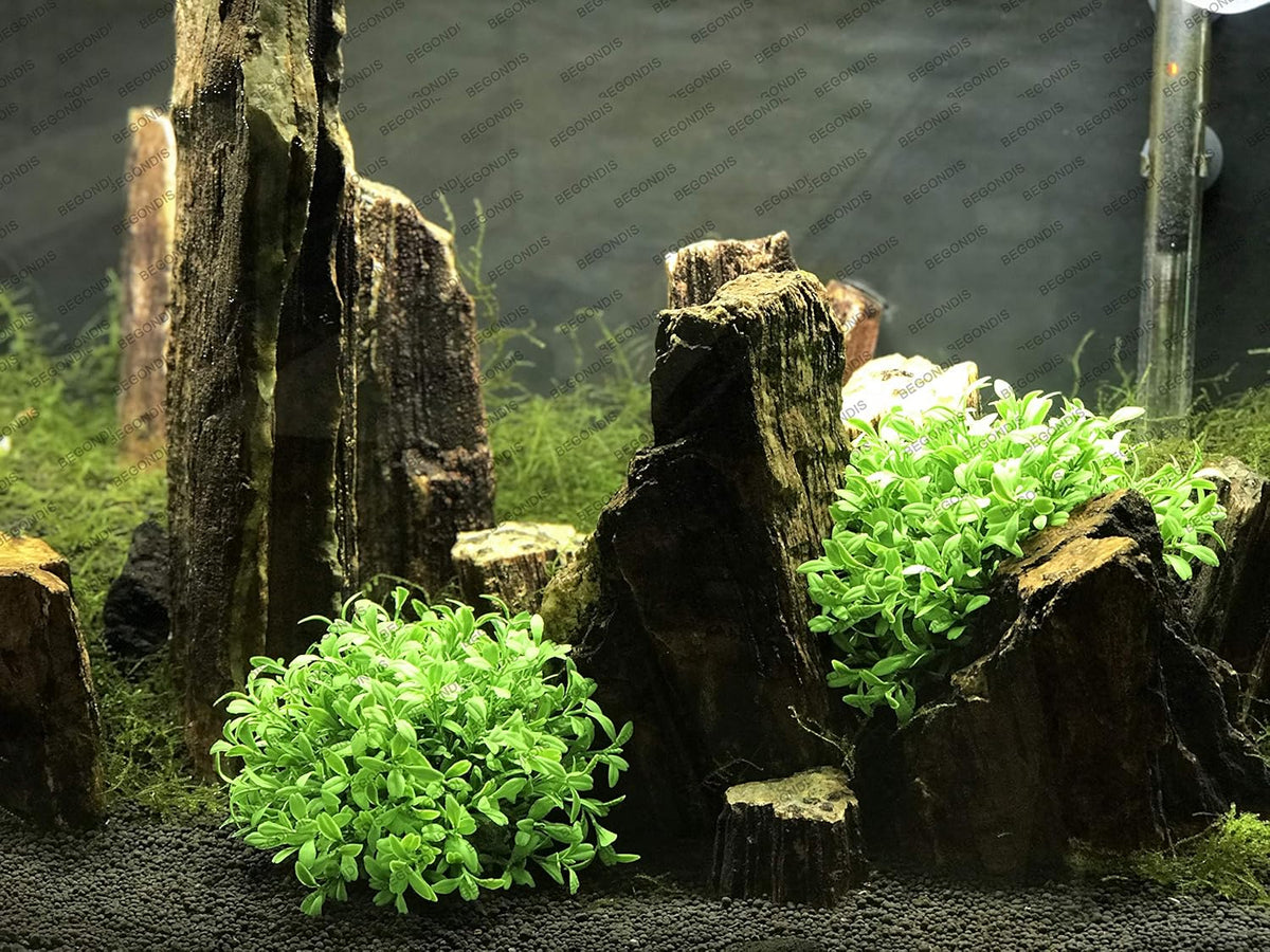 BEGONDIS Aquarium Decorations Fish Tank Artificial Green Water Plants Made of Soft Plastic, Safe