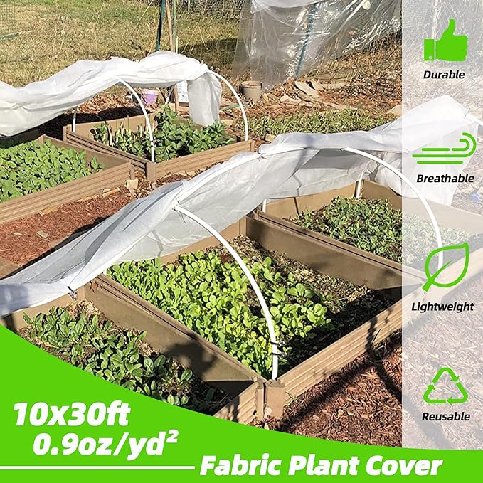 Plant Covers Freeze Protection 10x30ft Frost Cloth Blanket Floating Row Cover for Winter Protection