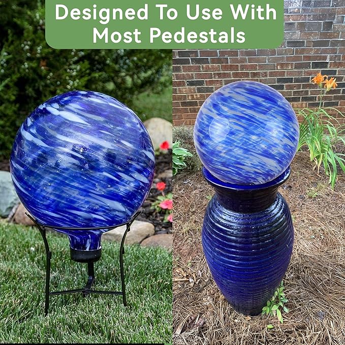 Lily's Home Glass Gazing Ball, A Colorful Addition to Any Garden or Home, Ideal As a Housewarming