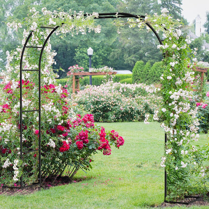 Metal Garden Arch Trellis Arbor, Wedding Arch Stand with Steel Frame,5.3'W * 7.6'H or 7.9'W * 6.3'H