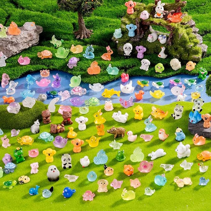 140 Pack Mini Animals Tiny Duck，Cow，Bee Figurines Bulk for Miniature Dollhouse Decor Accessories