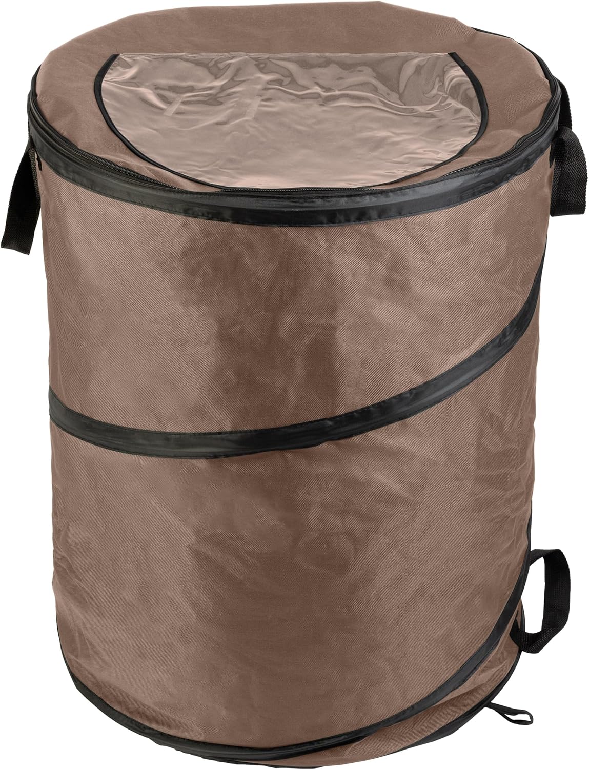 Wakeman Outdoor Trash Can - 46-Gallon Collapsible Garbage Can with 3 Stakes - Pop Up Trash Can for