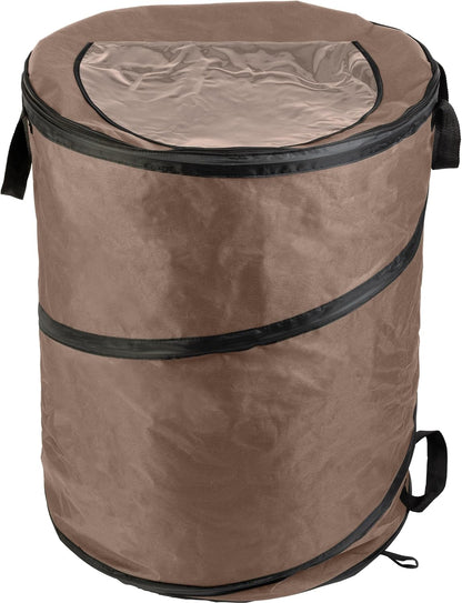 Wakeman Outdoor Trash Can - 46-Gallon Collapsible Garbage Can with 3 Stakes - Pop Up Trash Can for