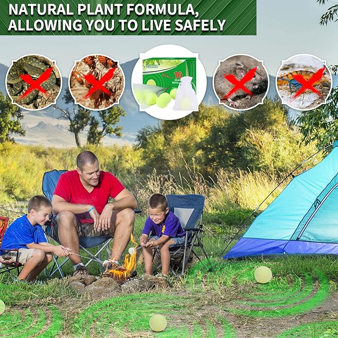 USKICH 10 Pack Snake Away Repellent, Snake Repellent Balls for repelling Snakes Rats and Other