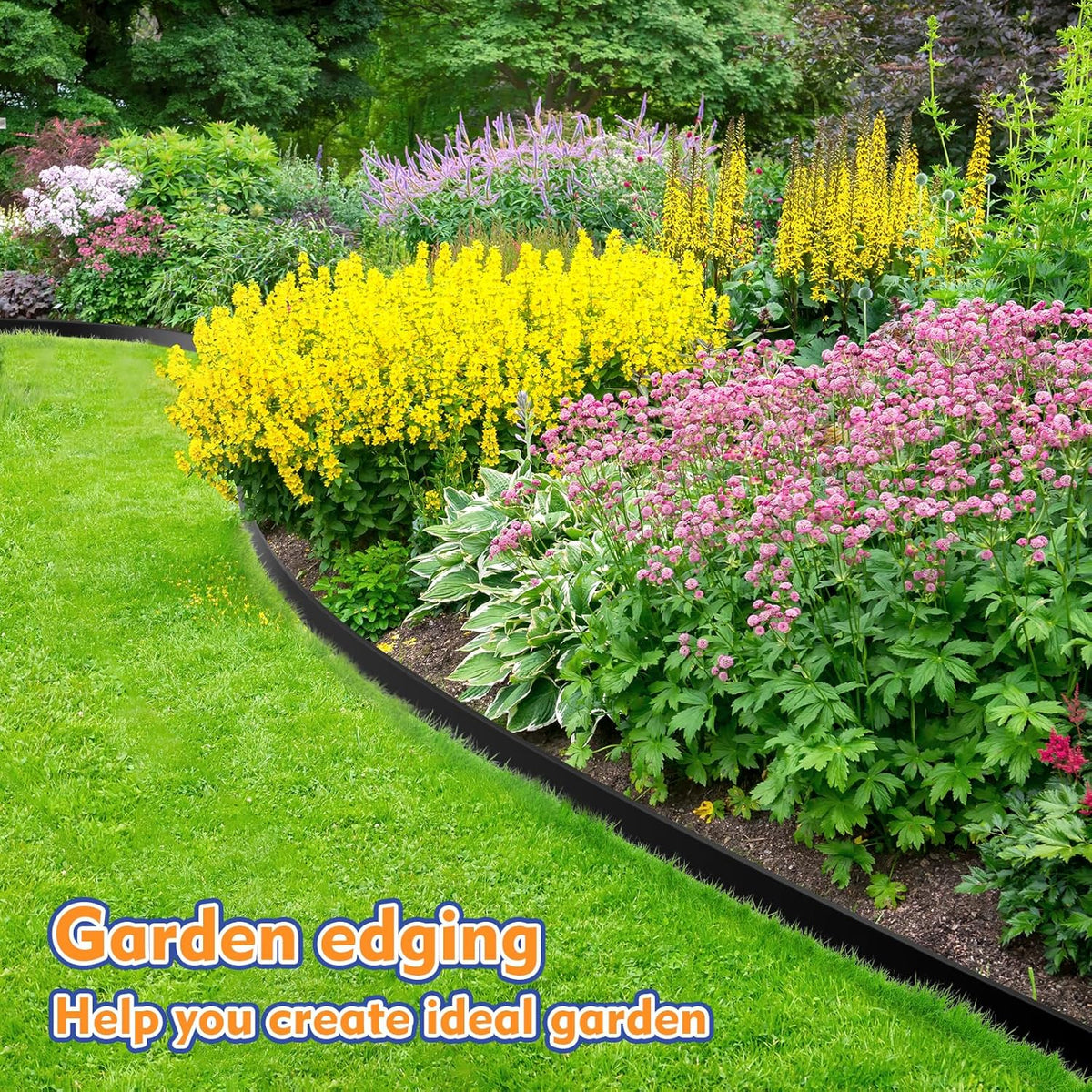 2 Inch x 66 FT (Multiple Sizes Available) Landscape Edging, Garden Edging Borders with 70pcs
