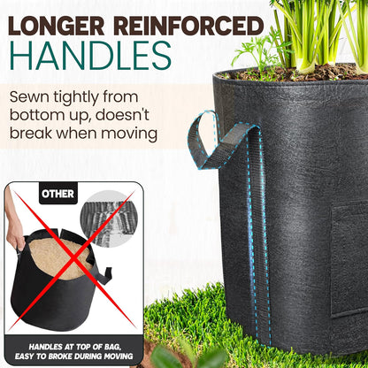[Upgraded] 4PCS 20-Gallon Potato Grow Bags with Unique Harvest Window, Visible Window, Garden