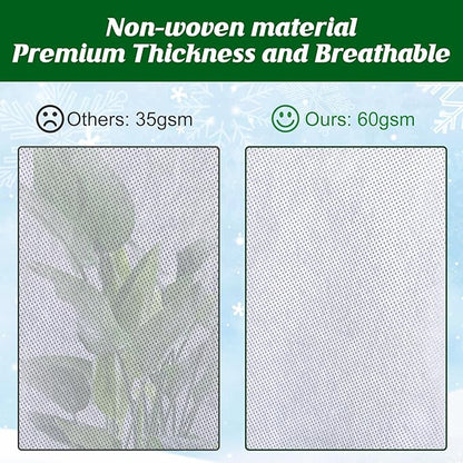 Alpurple 3 Packs Winter Drawstring Plant Covers - 47" X 31.5" Warm Plant Protection Cover Bags