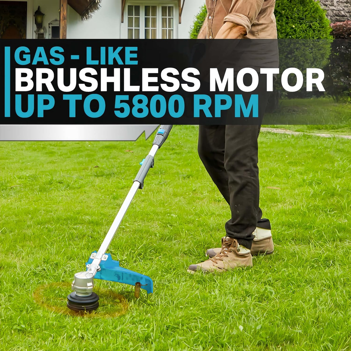 RB 17" Cordless String Trimmer, 40V Lithium Battery Weed Wacker with 4.0Ah Battery & Fast Charger &