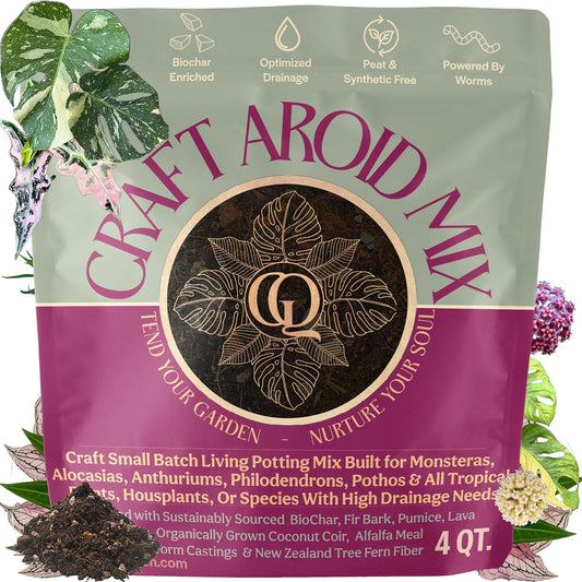 Craft Aroid Potting Mix- Elite Organic Alocasia, Philodendron, Monstera Soil Mix, Chunky, Well
