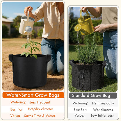 Gardzen 6-Pack 20 Gallon Grow Bags, 500G Thickened Aeration Fabric Pots with Handles, Heavy Duty