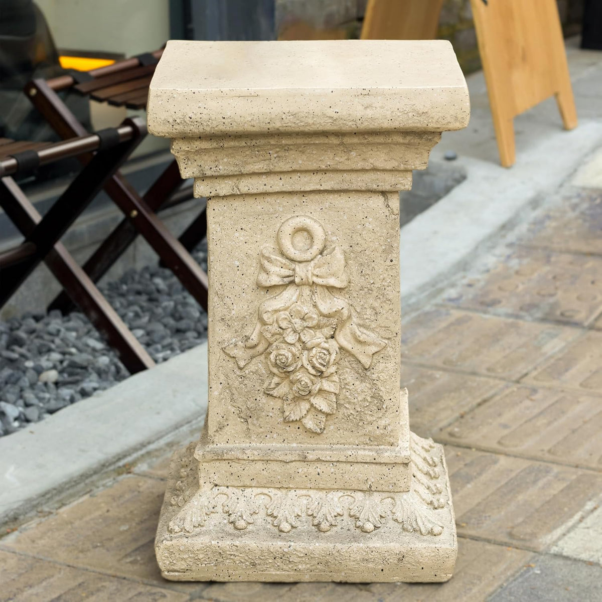 Decorative Roman Column Pedestal Column Plant Stand, Vintage European Style Classical Garden