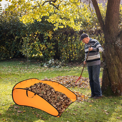 140 Gallon Pop up Leaf Collector, Foldable Lawn Leaf Pick Up Bag Tool, Large Yard Dustpan Type