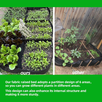 CJGQ Fabric Raised Garden Bed 4x2x1ft Garden Grow Bed Bags for Growing Herbs, Flowers and