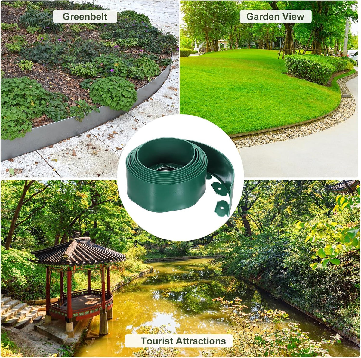 uxcell Landscape Edging, 1Pcs 20FT x 3.94" - No Dig Garden Edging Kit with 18 Stakes, Landscape