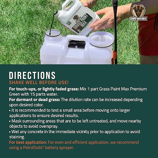 PetraMax Max Grass Paint for Lawn - Maintain Perfect Green Grass, Spray for Lawn & Shrubs Green