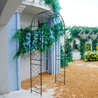 Garden Arbor 7.9 Ft High x 3.8 Ft Wide Sturdy Metal Archway with Ground Stakes to Enhance Stability