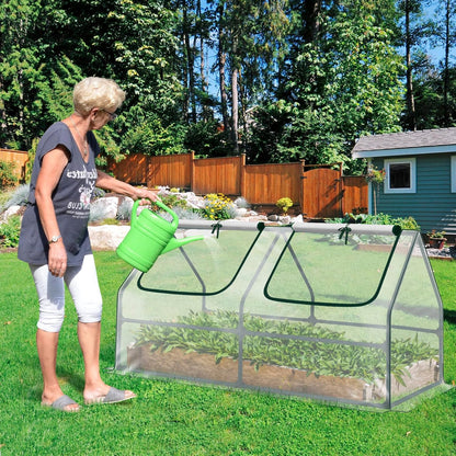 BPS 6x3x3 ft Mini Greenhouse with Transparent PVC Cover UV-Protected Roll-Up Zipper Windows, Ideal