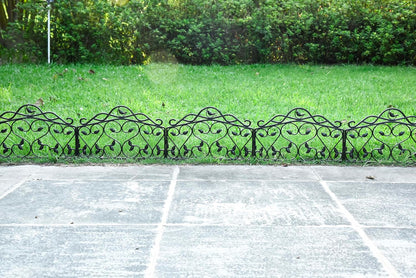 Evelyne Decorative Garden Border Edging: Faux Wrought Iron Leaf & Bird Design
