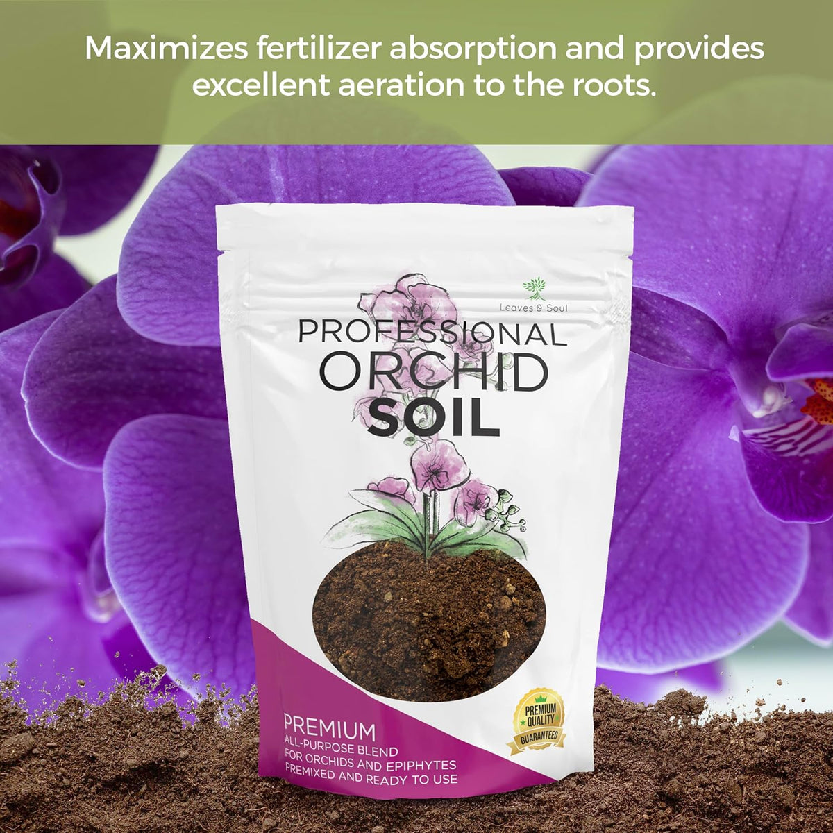 Large Bag Orchid Soil Premium All Purpose Blend | Ready to Use for Orchids, Bromeliads, Epiphytic