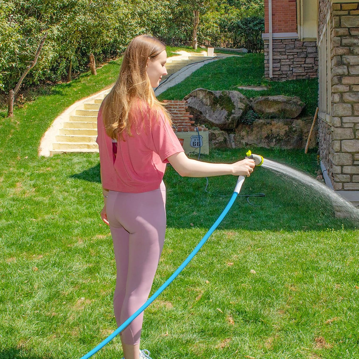 Fevone 3 ft x 5/8" Leader Hose for Hose Reel Connector, 150 PSI Heavy Duty Lead-In Hose with 3/4"