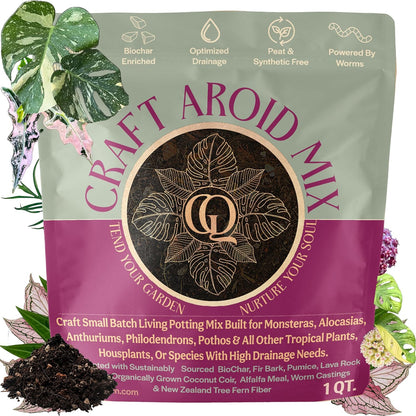Craft Aroid Potting Mix- Elite Organic Alocasia, Philodendron, Monstera Soil Mix, Chunky, Well