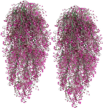 RECUTMS Artificial Hanging Plants Fake Hanging Vines Boston Fern Greenery Hanging Wall Plants for