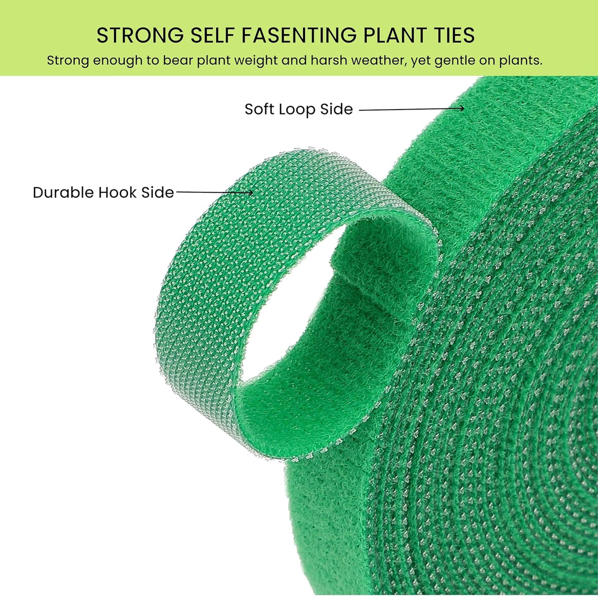 Reusable Plant Ties Hook and Loop Soft Garden Tape Roll Gentle Plant Supporting Ties Double Sided