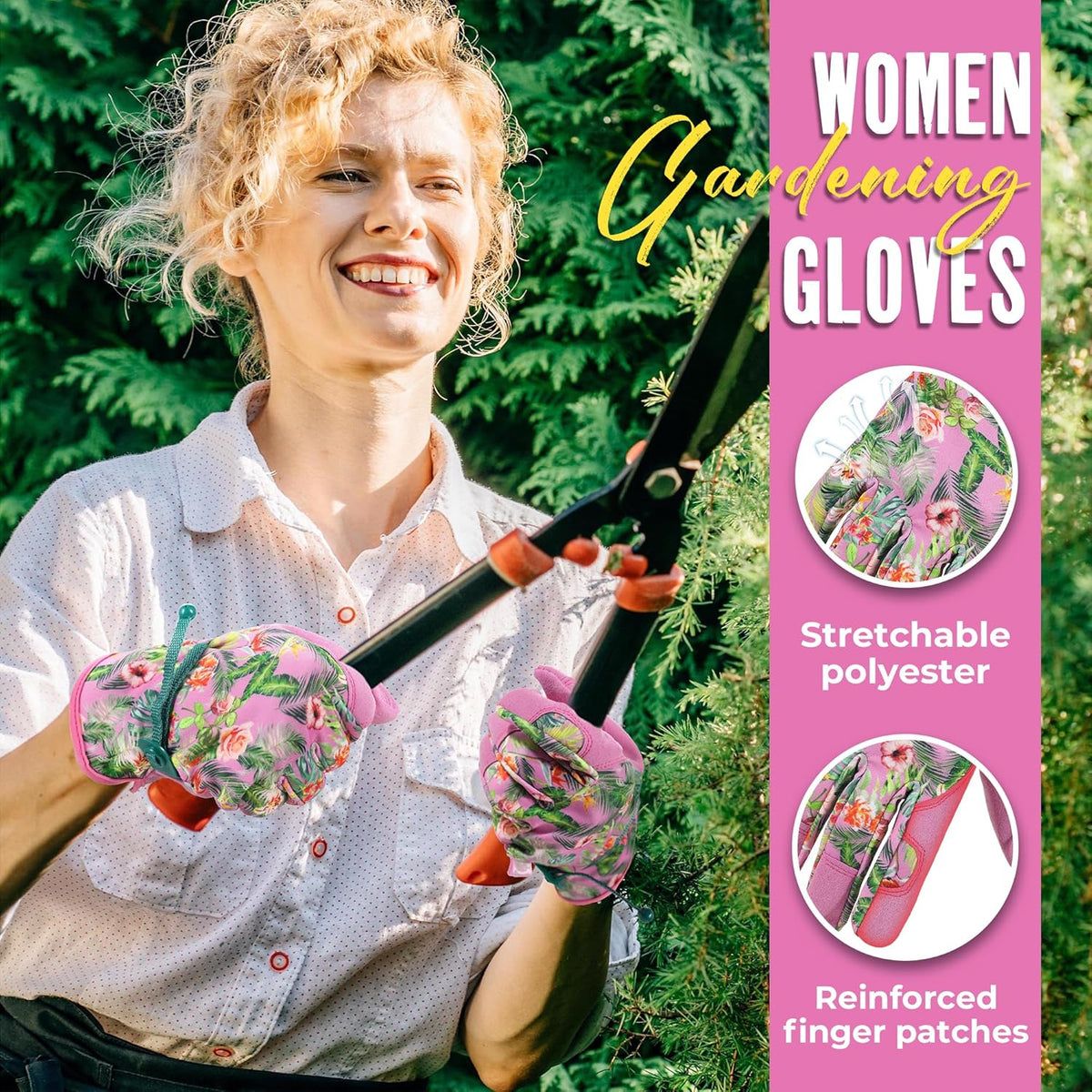 HANDLANDY Gardening Gloves for Women, Breathable Ladies Leather Garden Yard Gloves Best Gift for