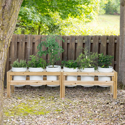 Greenes Fence Six Bucket Elevated Cedar Wood Garden Frame, 84 in. x 16 in. x 20 in. - Made in USA