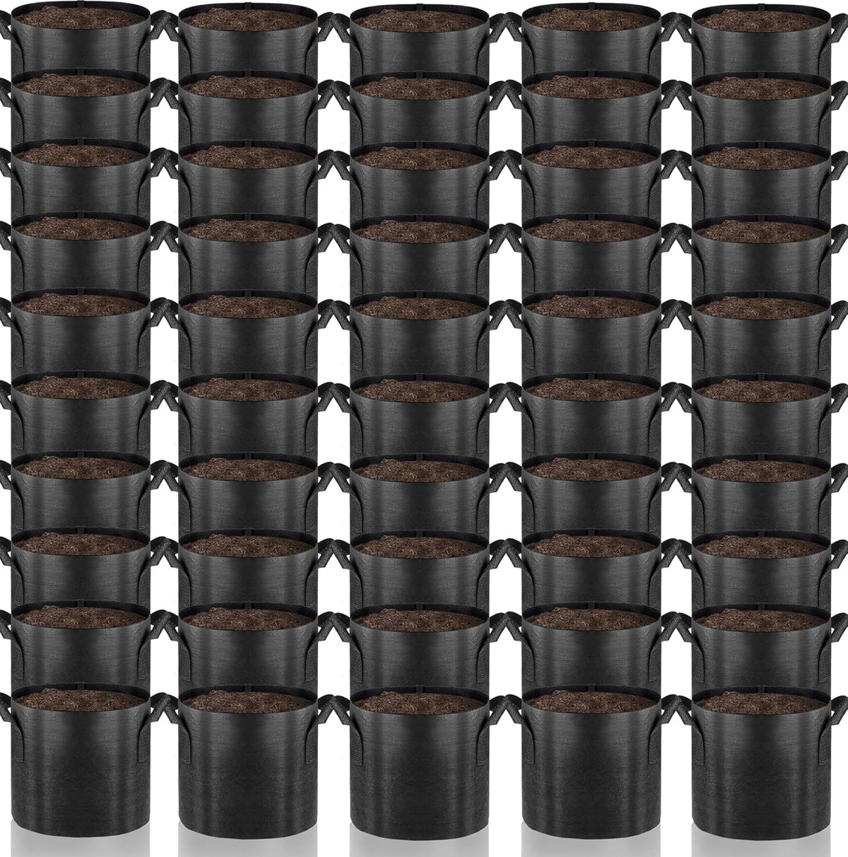 Gardenera Aeration Planters - 50-Pack 2 Gallon Fabric Grow Bags with Handles, Ideal for Seed