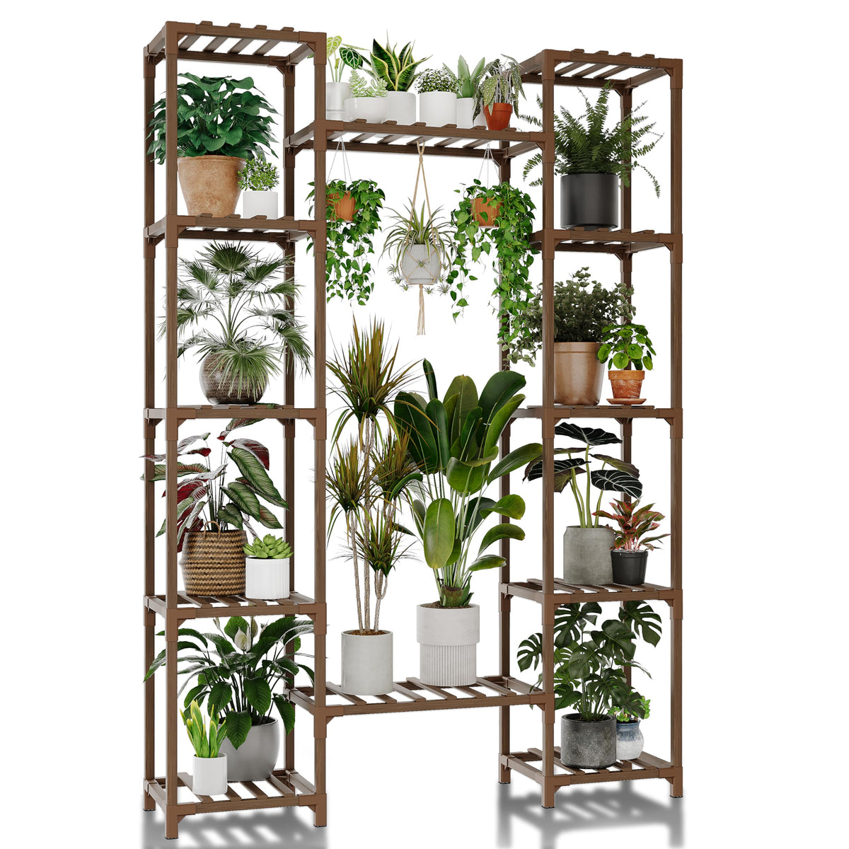 GENTINGBRO Plant Stand Indoor Outdoor 62.2“ Tall Plant Shelf Large Tiered Flower Stands for