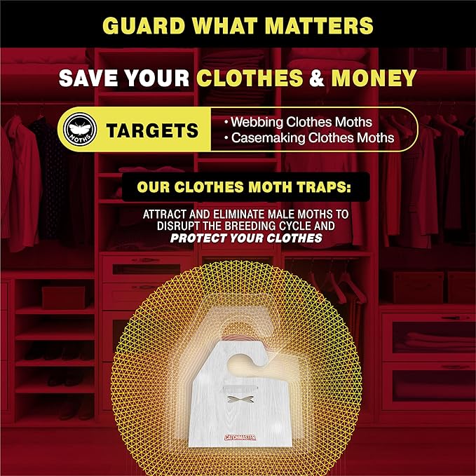 Catchmaster Clothes Moth Traps with Premium PheroGuard Technology – XL Hardwood Patterned
