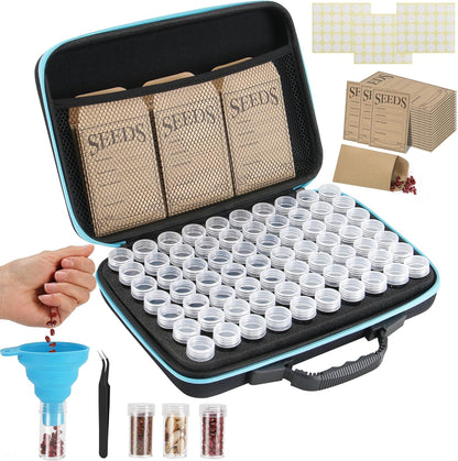 70 Slots Seed Storage Organizer, Garden Seeds Saver kit Seed Organizer with 20 Seed Envelopes