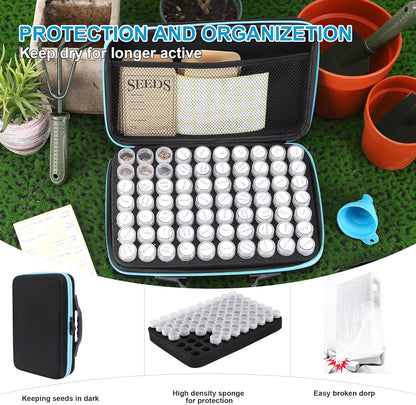 70 Slots Seed Storage Organizer, Garden Seeds Saver kit Seed Organizer with 20 Seed Envelopes