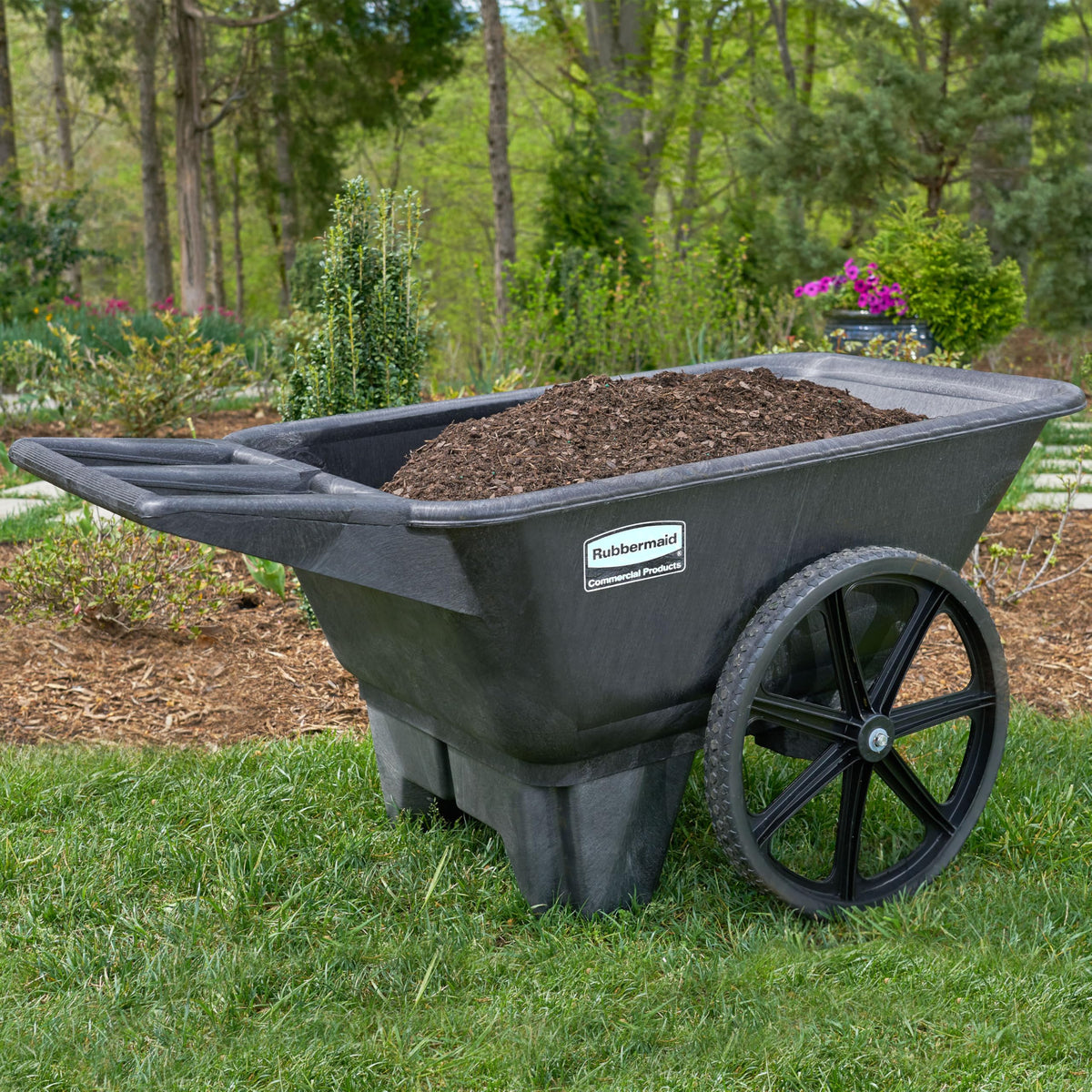 Rubbermaid Commercial Products 8.75 Cubic Foot, All-Weather, Big-Wheel Cart/Yard Cart/Lawn