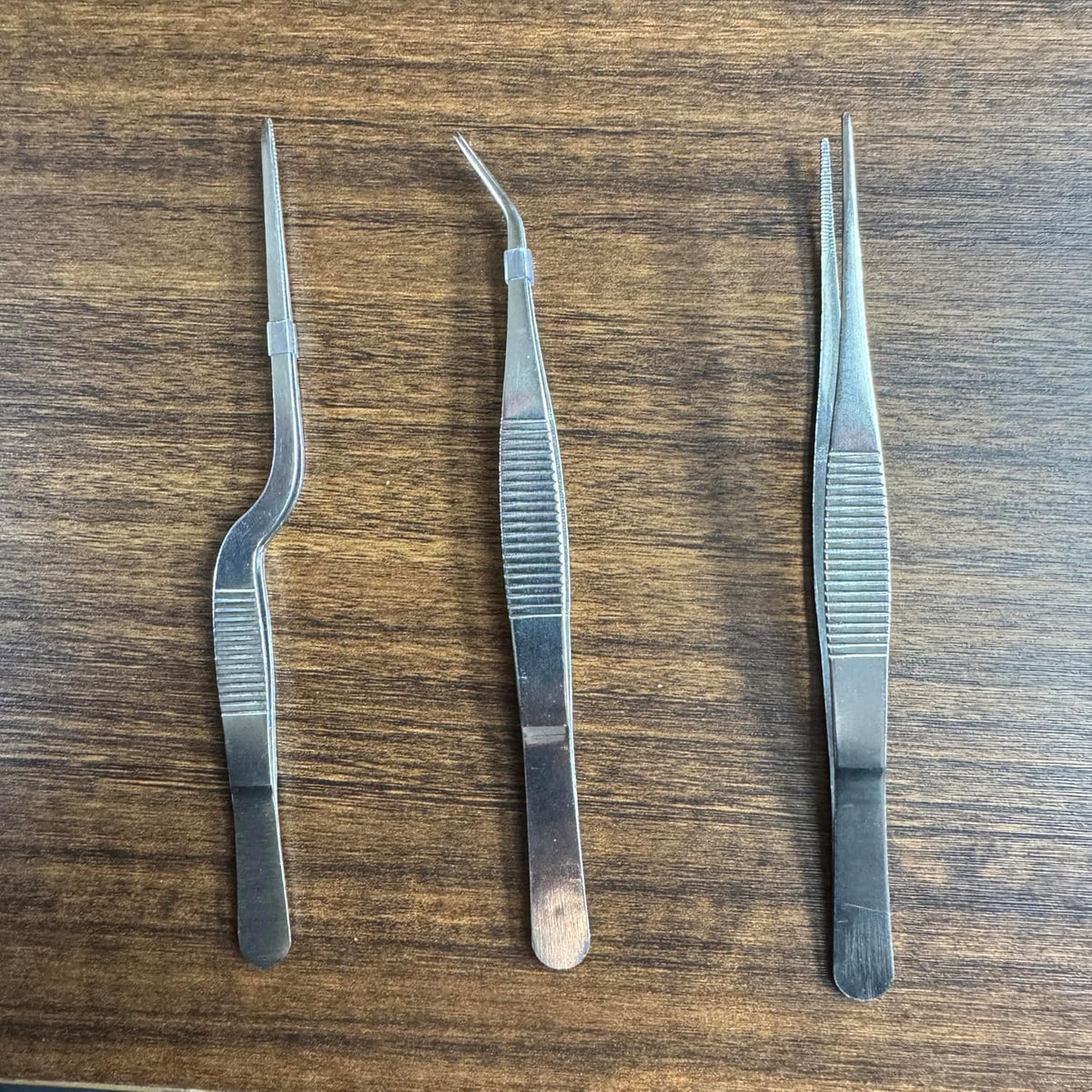 Stainless Steel Tweezers Set for Small Gardening and Kitchen, Multi-Purpose Tools Silver Tweezers