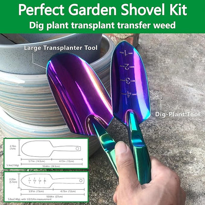Garden Shovels - 2 Pack Gardening Tools, Heavy Duty Garden Trowels, High Strength Alloy Steel for