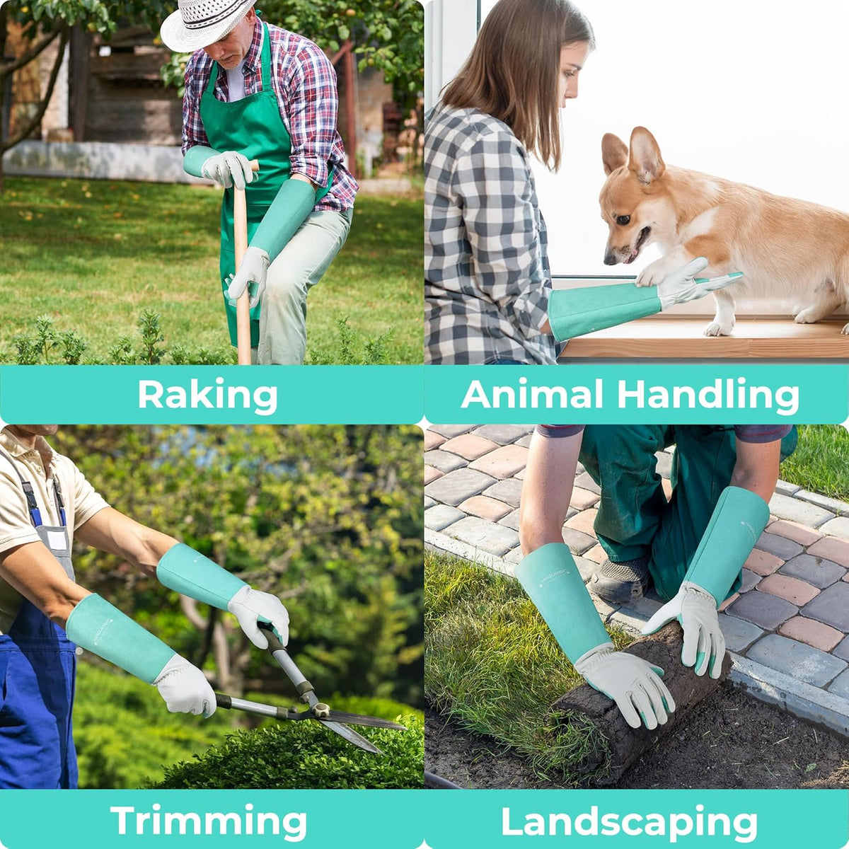 HANDLANDY Long Garden Gloves Thorn Proof for Women & Men, Rose Pruning Gauntlet Gloves, Best